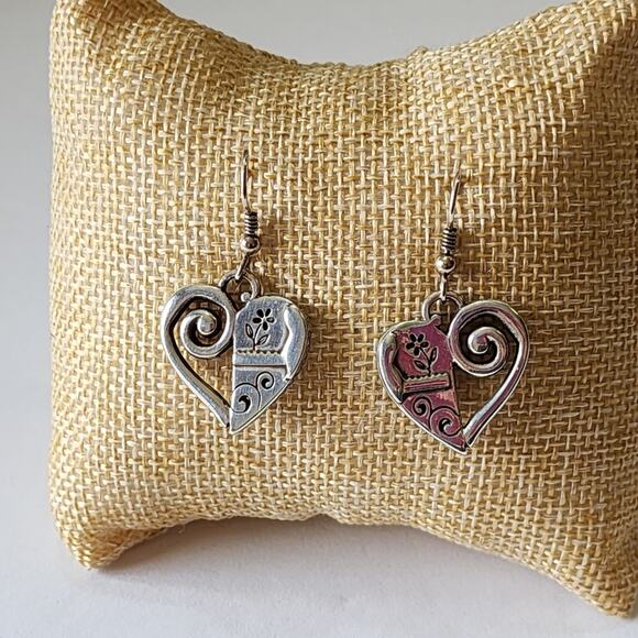 Brighton Scrolled Heart French Wire Dangle Earrings - Picture 7 of 7